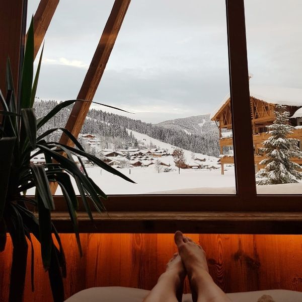 ontspannen in de termen tijdens wintersport zonder skiën