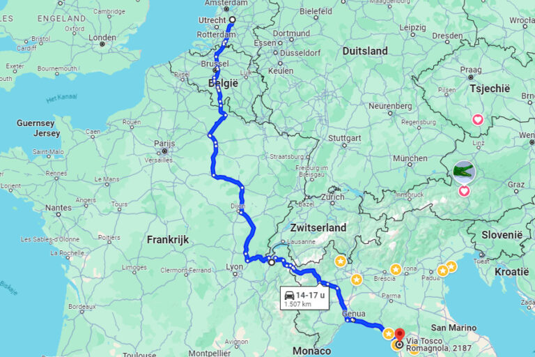 De snelste route naar Italië? Kijk wat voor jou de beste route is!