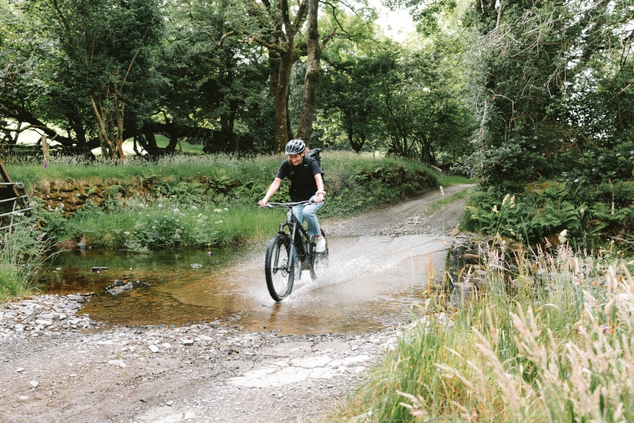 E biken door de Presili Hills in Wales