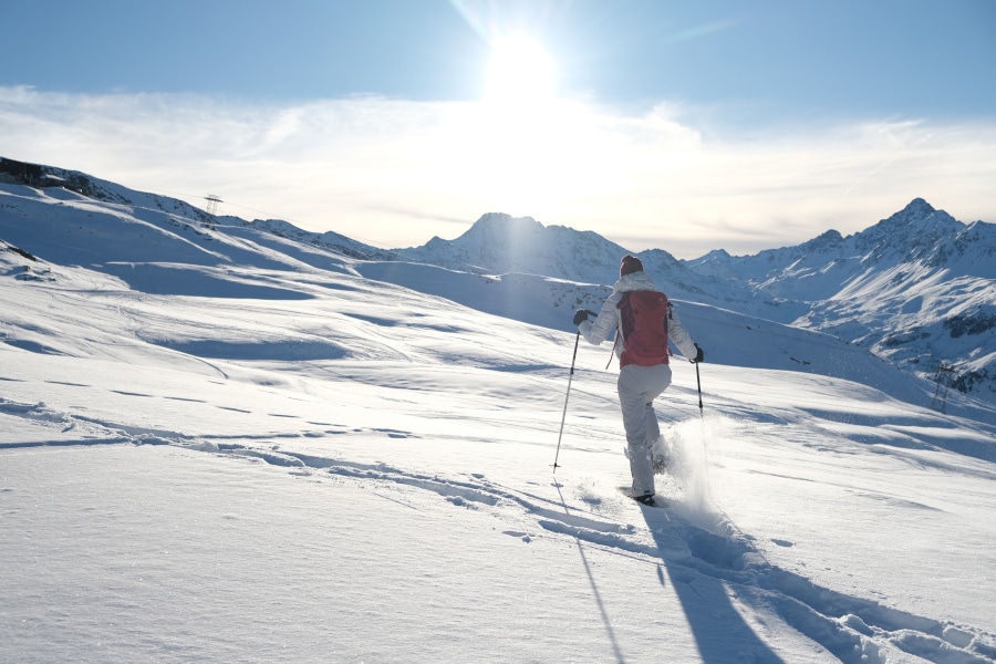 Sneeuwschoenwandelen in Davos.