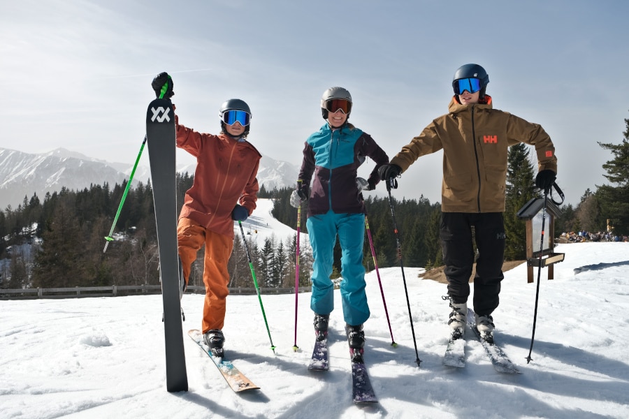 Gschwandtkopf skigebied Seefeld met kinderen.