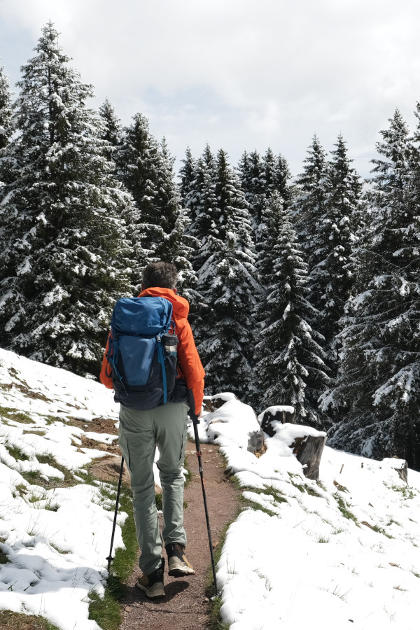 Vibram zolen: veel grip onder alle omstandigheden. Ook wanneer er in mei onverwacht een paar centimeter sneeuw is gevallen, geven ze een erg zeker en veilig gevoel.